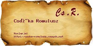 Csóka Romulusz névjegykártya